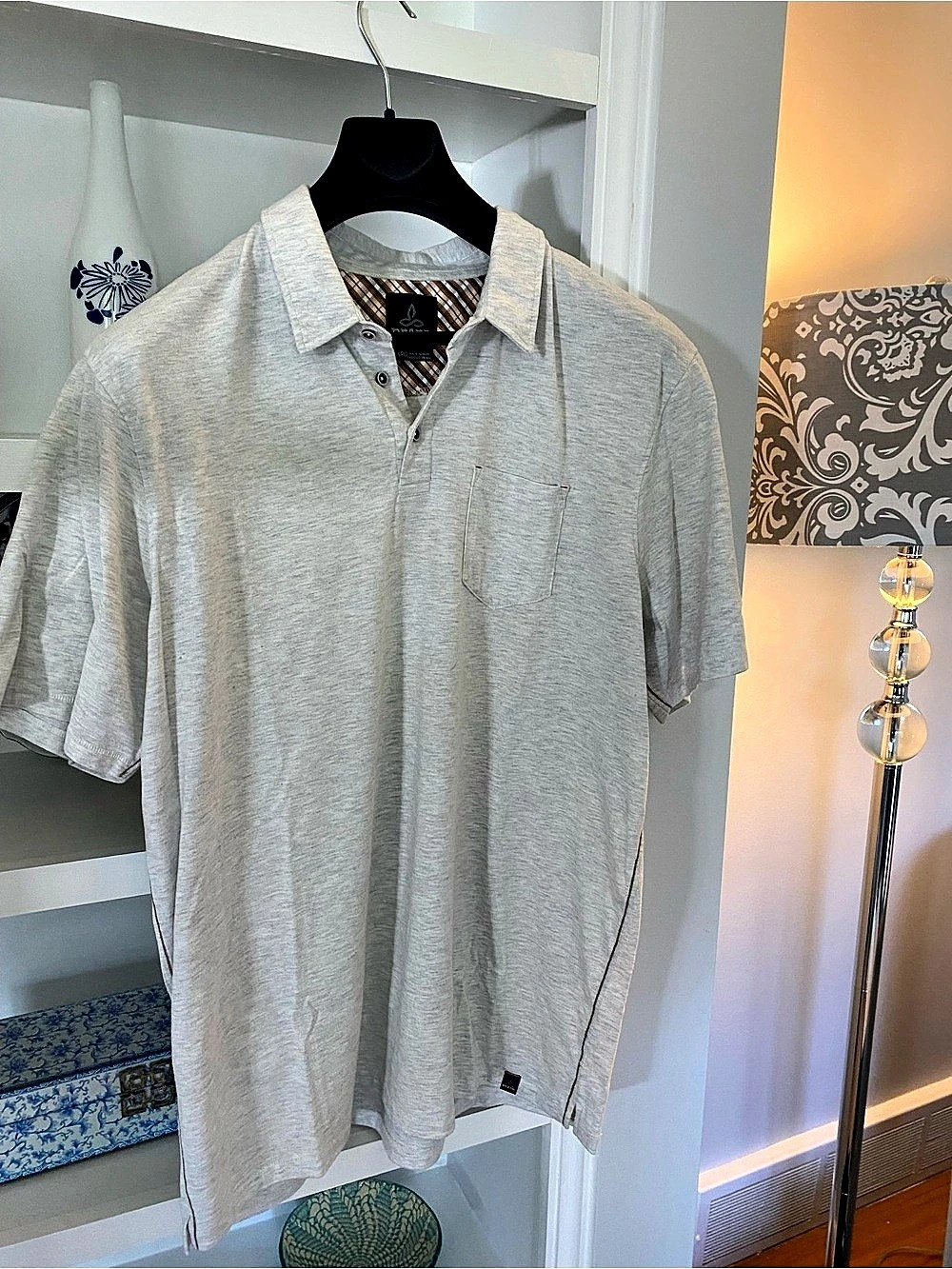 PRANA Men's Gray Polo Like New